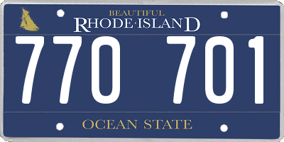RI license plate 770701