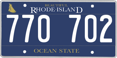 RI license plate 770702