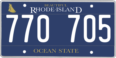 RI license plate 770705