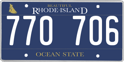 RI license plate 770706