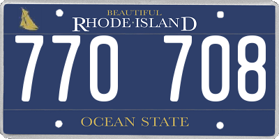 RI license plate 770708