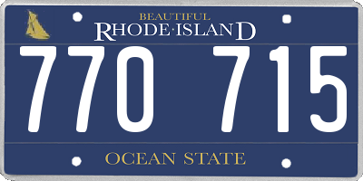 RI license plate 770715