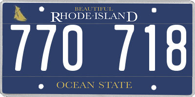 RI license plate 770718