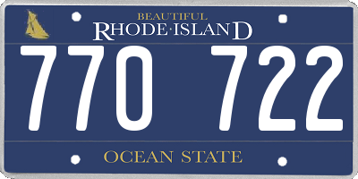 RI license plate 770722