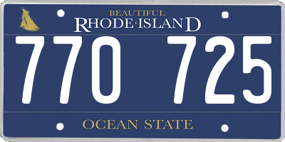 RI license plate 770725