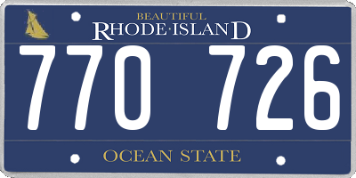 RI license plate 770726
