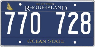 RI license plate 770728