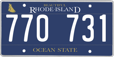 RI license plate 770731