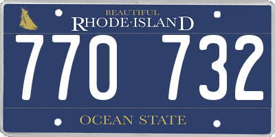 RI license plate 770732