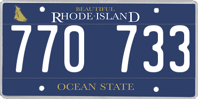 RI license plate 770733