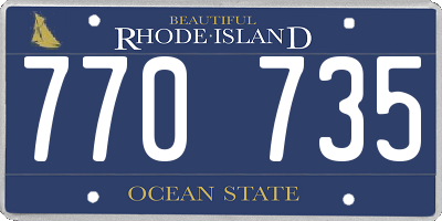 RI license plate 770735