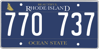 RI license plate 770737
