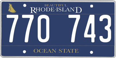 RI license plate 770743