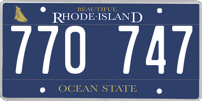 RI license plate 770747