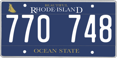 RI license plate 770748