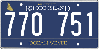 RI license plate 770751