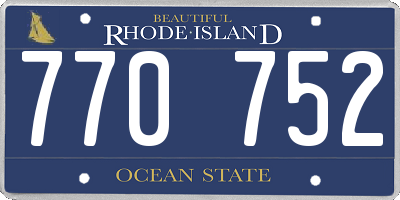 RI license plate 770752