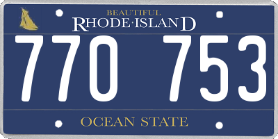 RI license plate 770753