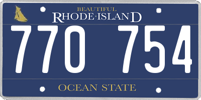 RI license plate 770754