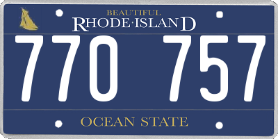RI license plate 770757