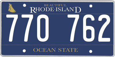 RI license plate 770762
