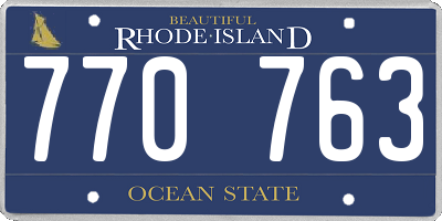 RI license plate 770763
