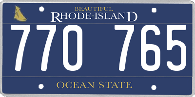 RI license plate 770765