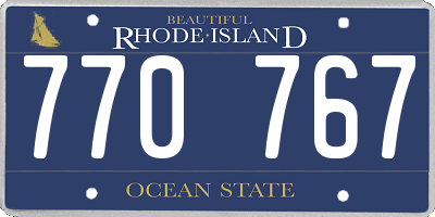 RI license plate 770767