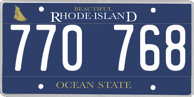 RI license plate 770768