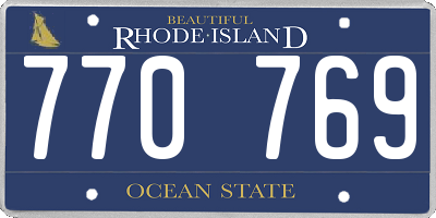 RI license plate 770769