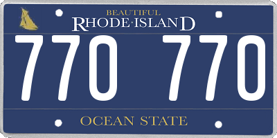 RI license plate 770770