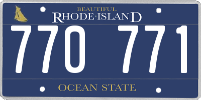 RI license plate 770771