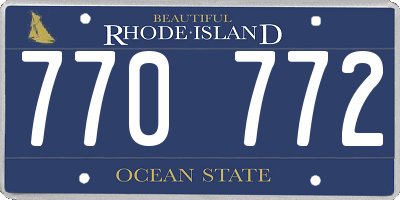 RI license plate 770772