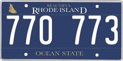 RI license plate 770773