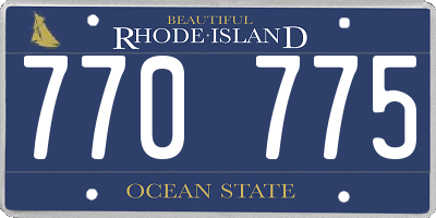 RI license plate 770775