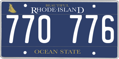 RI license plate 770776