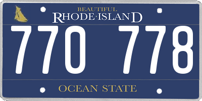 RI license plate 770778