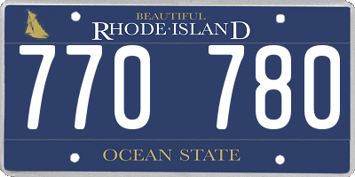 RI license plate 770780