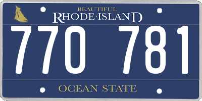 RI license plate 770781