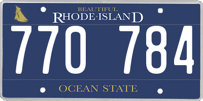 RI license plate 770784