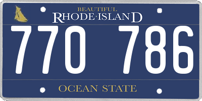 RI license plate 770786