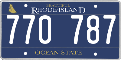 RI license plate 770787