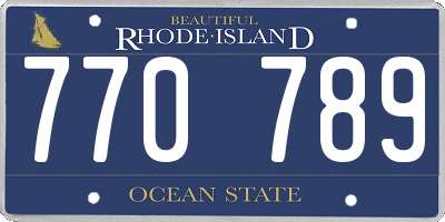 RI license plate 770789