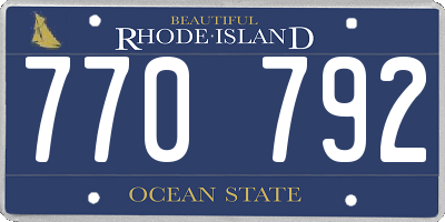 RI license plate 770792