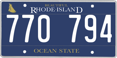 RI license plate 770794