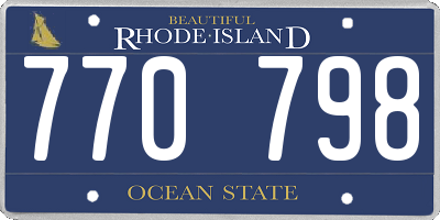 RI license plate 770798