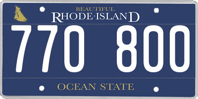 RI license plate 770800