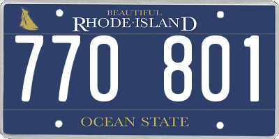 RI license plate 770801
