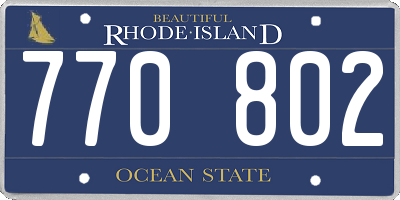 RI license plate 770802