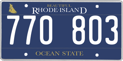 RI license plate 770803